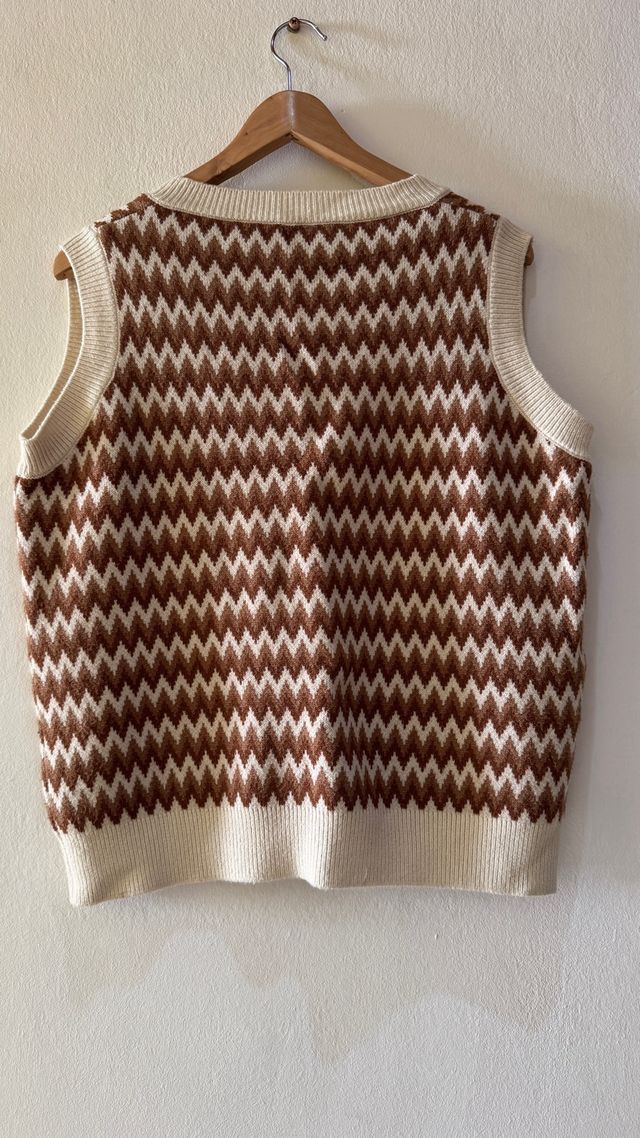 Camisola com colete estampado vintage