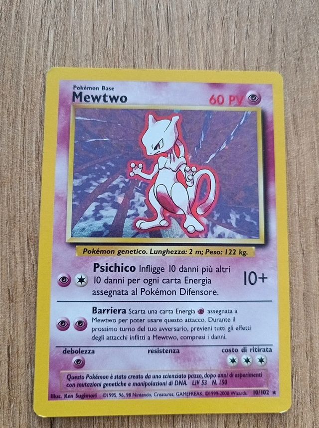 Pokémon Mewtwo set base holo