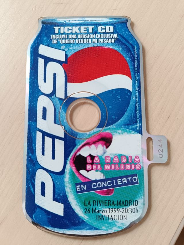 La rabia del milenio. CD ticket concierto. 1999