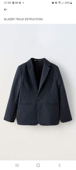 Traje júnior. Talla 13-14 años. Zara.