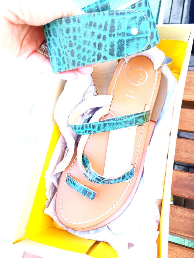 Sandalias nuevas mujer piel talla 41 White Sun