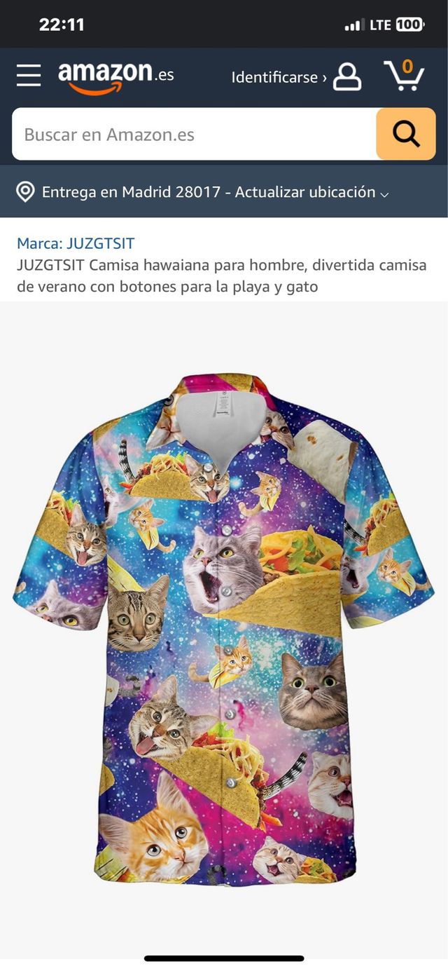 Camisa manga corta gatos nueva xs