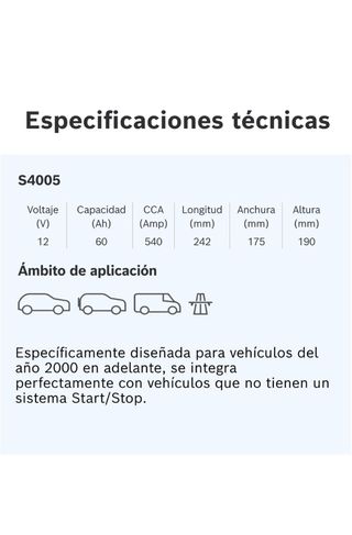 Bateria de coche Bosch 