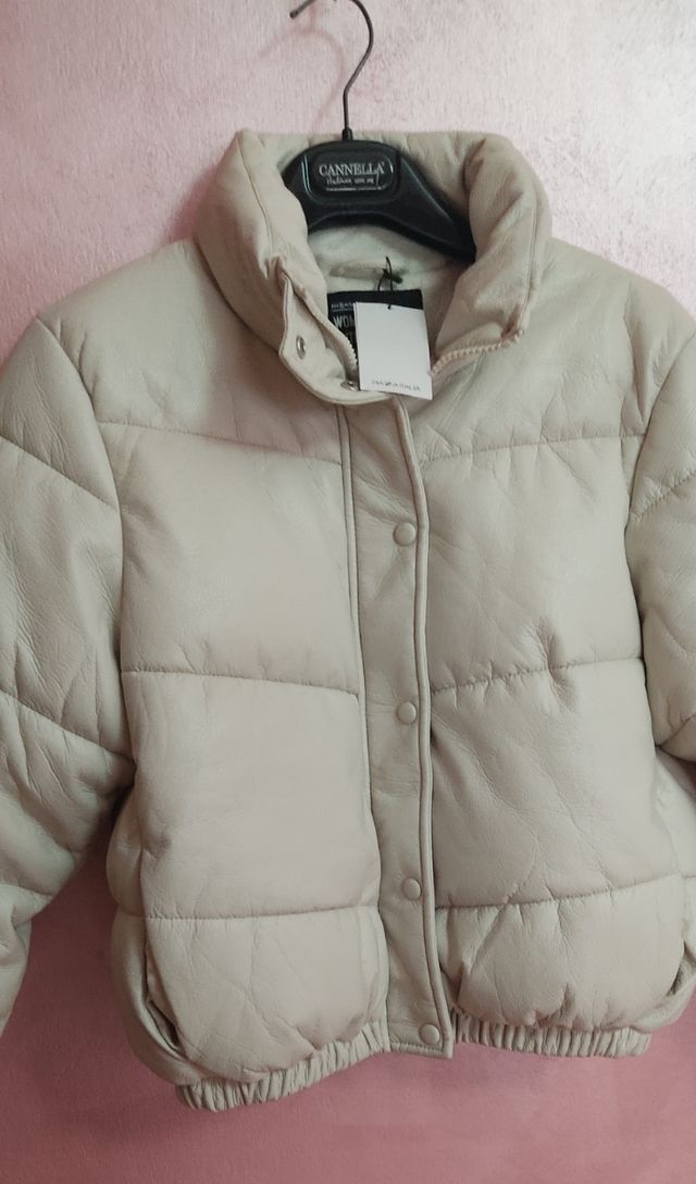 Piumino corto similpelle