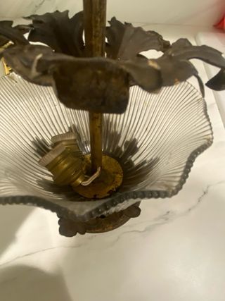 Lámpara de techo vintage hierro forjado dorado