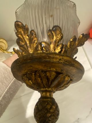 Lámpara de techo vintage hierro forjado dorado