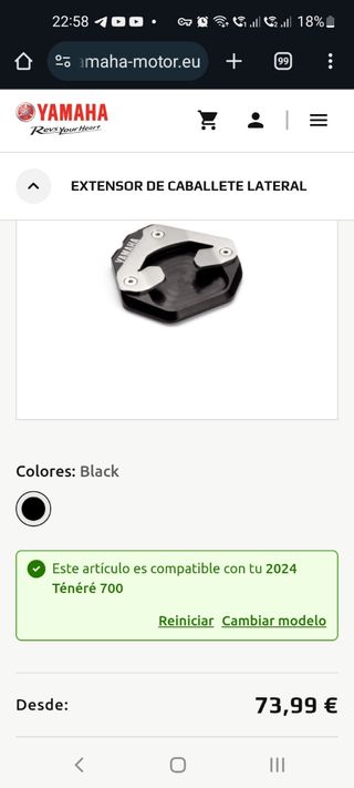 Extensor de caballete lateral