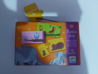Puzzle dúo animales 2 años