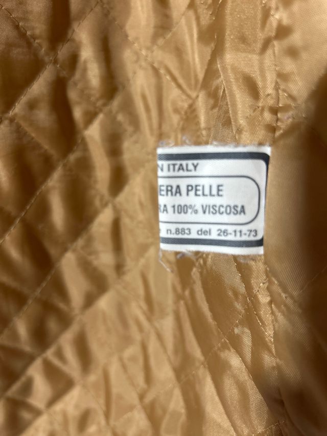 Chaqueta de cuero camel de hombre XL