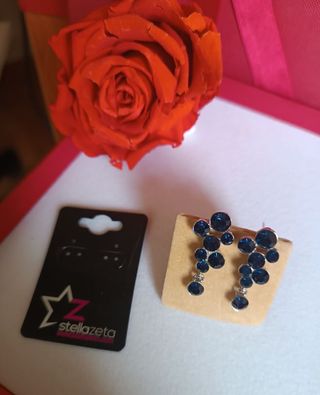 Nuovi - Orecchini lobo pendenti Stellazeta blu