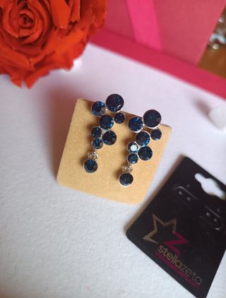 Nuovi - Orecchini lobo pendenti Stellazeta blu