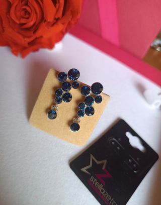 Nuovi - Orecchini lobo pendenti Stellazeta blu