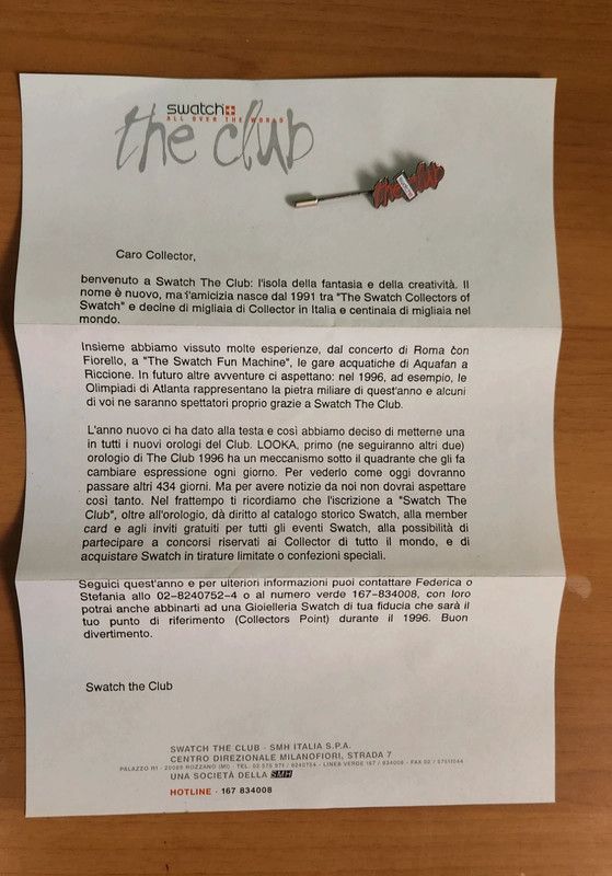 Orologio Swatch GZ700 The Club Looka 1996