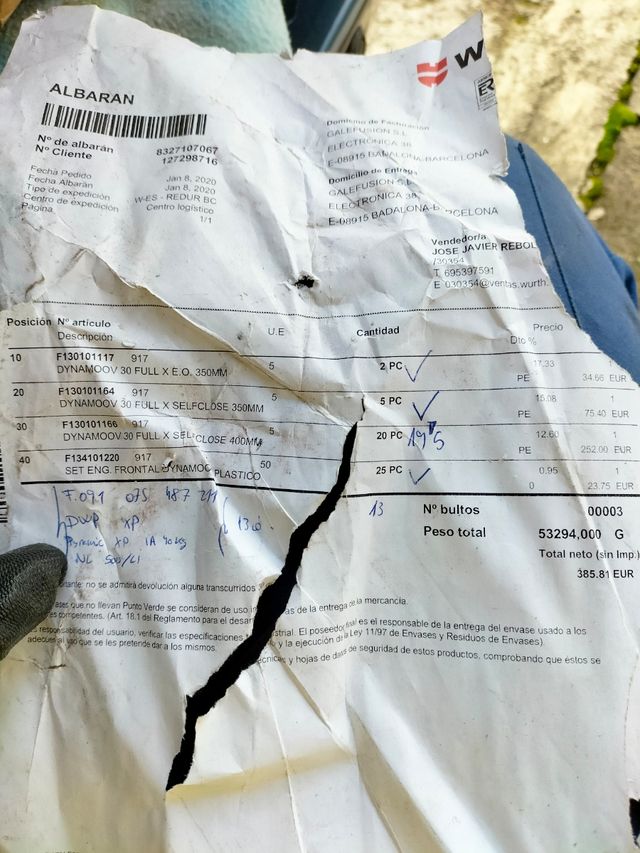 Lote Herrajes para cajones Grass