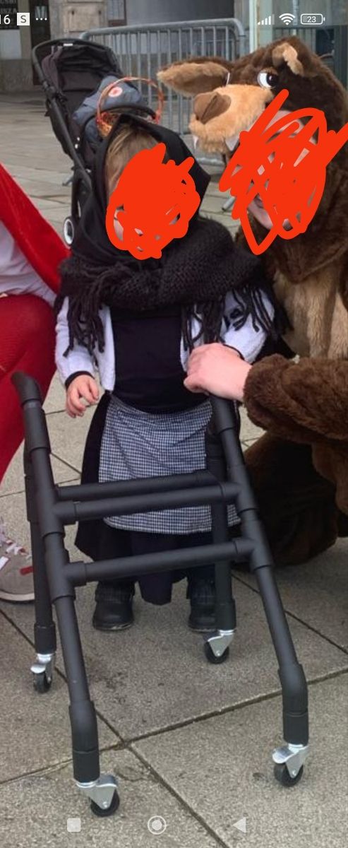 Disfraz niña, señora mayor, anciana