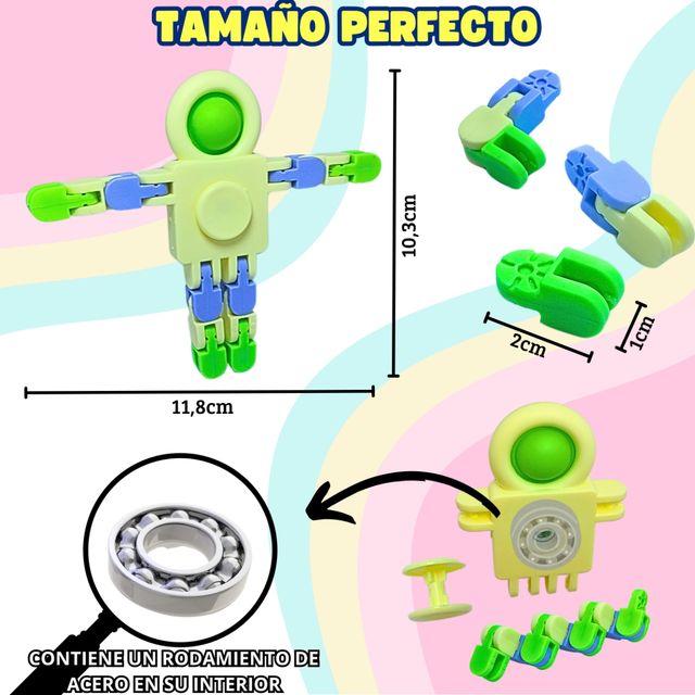 25 Robot Spinner-Pop, ideal como detalle invitados