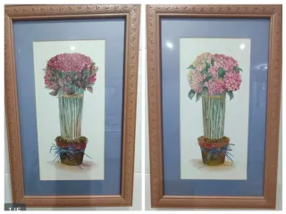 Pareja de cuadros de macetas