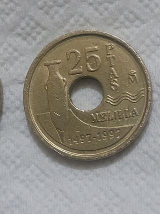 4 MONEDAS DE 25 PESETAS