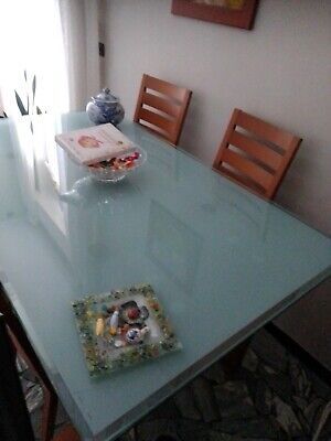 Tavolo vetro e acciaio