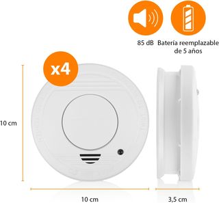 Smartwares Juego de 4 Detectores de Humo
