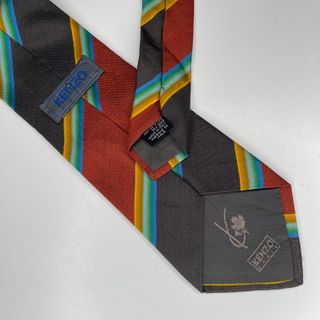 Cravatta Kenzo Righe Multicolore 100% Seta Medium