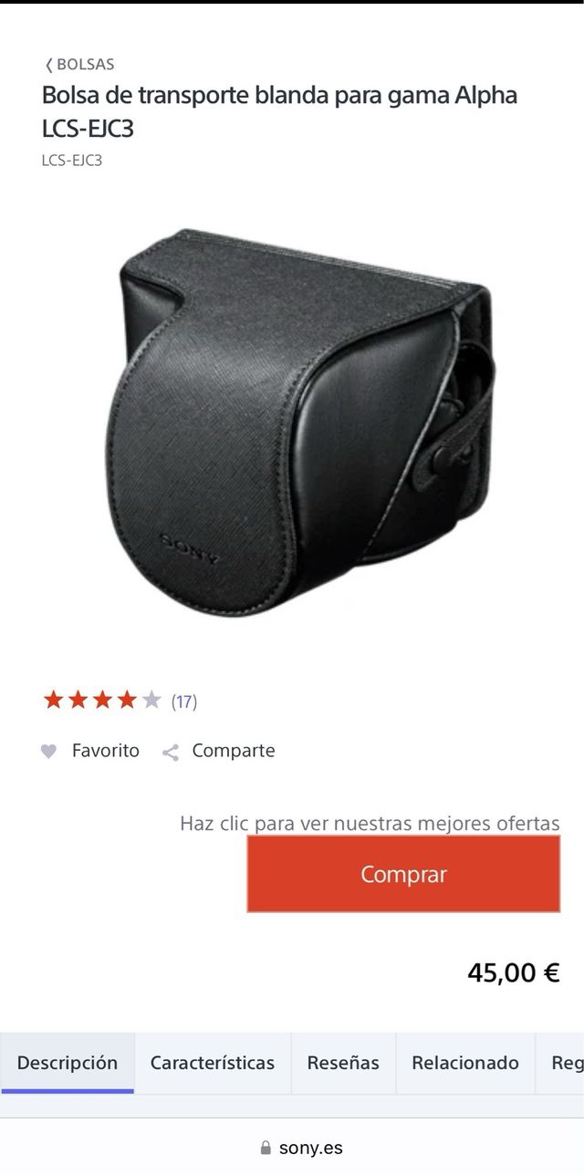 Funda camara Sony LCSEJC3.  Nueva