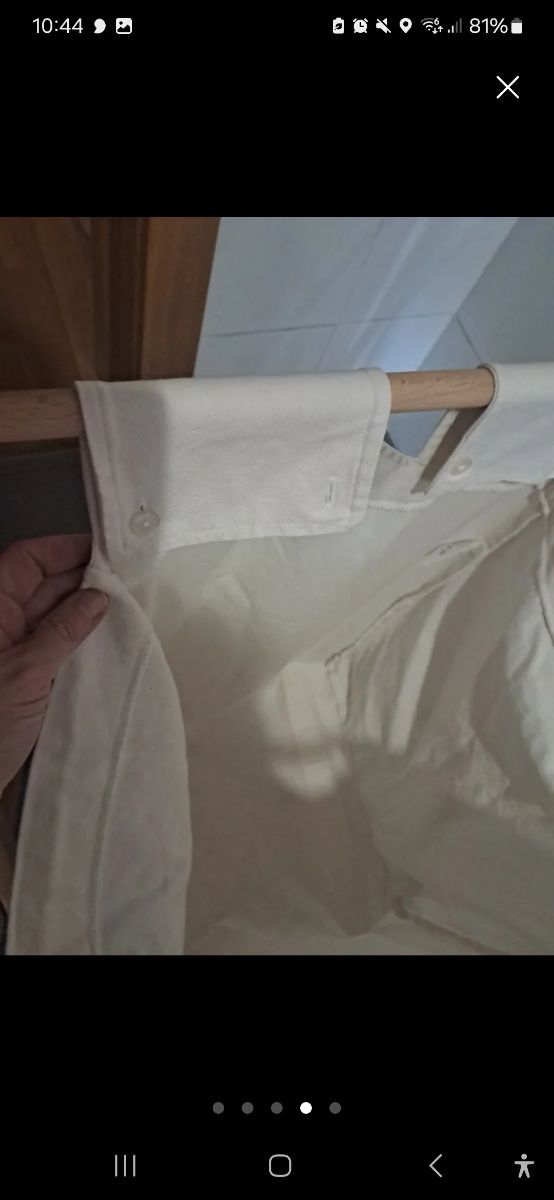 Cesto ropa Ikea madera y algodón