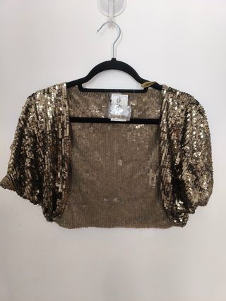 Bolero Torera lentejuelas doradas cobriza