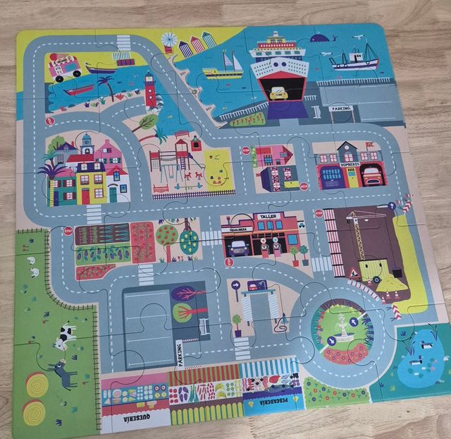 Puzzle de carreteras de suelo para niños