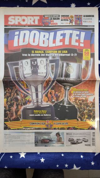 Periódicos FC Barcelona bicampeón 2008-09