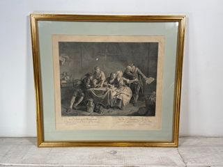 Grabado original de JB Simmonet. 1777. Enmarcado