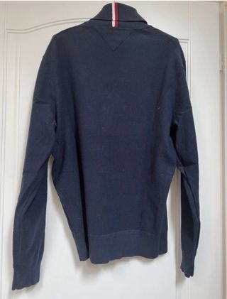 Maglione uomo ragazzo blu collo alto firmato Tommy