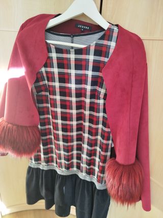Conjunto vestido corto y chaqueta 