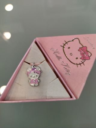 Colgante plata cordon Hello kitty