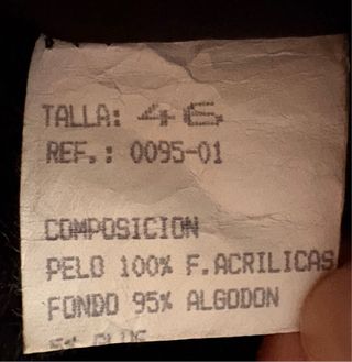 Abrigo mutón negro piel sintética 