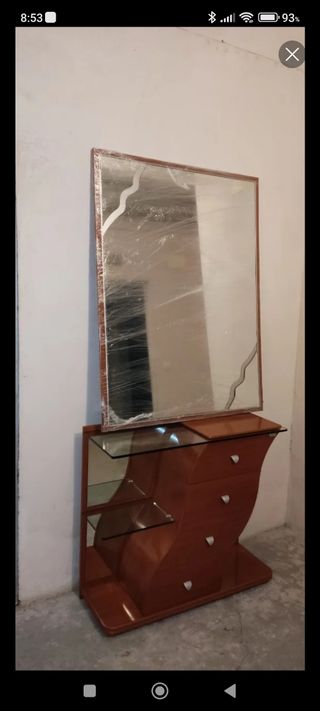 Mueble entrada recibidor con espejo