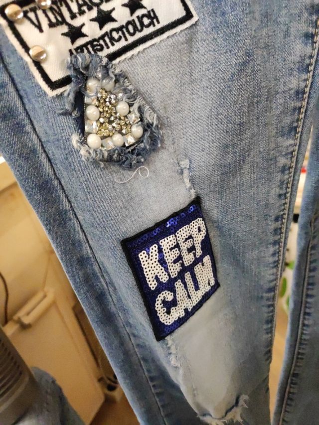 Vaquero pitillo lavado strass MONDAY PREMIUM