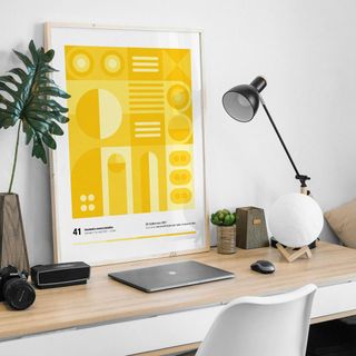 poster monocromatico in stile geometrico