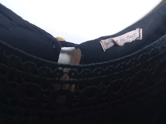 Canotta nera con pizzo donna primaverile Taglia XL