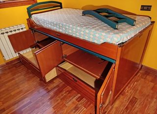 Cama alta madera de pino