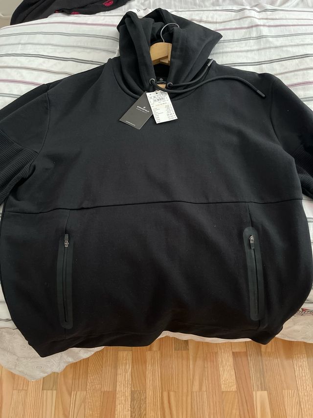 Sudadera springfield negra talla xl .