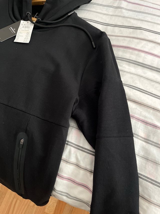 Sudadera springfield negra talla xl .