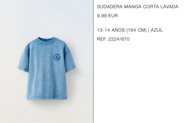 camiseta efecto lavado niño 13-14 años