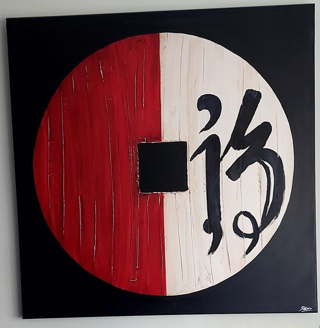 Cuadro Circulo FU negro estudio Delier