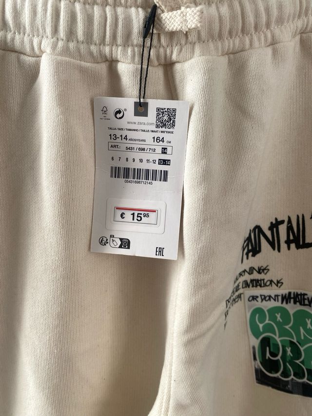 pantalones chándal zara 13-14 años