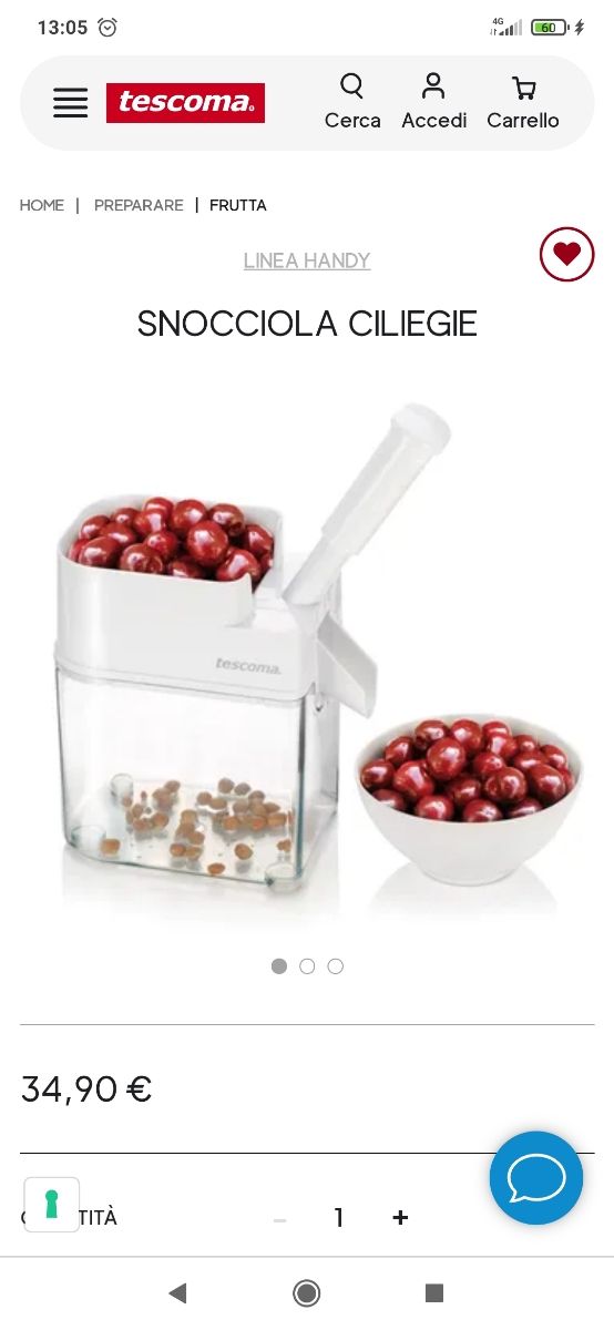 Tescona snocciolatore per ciliegie