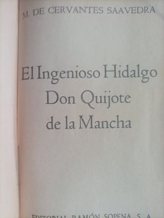 DON Quijote ( MIGUEL De CERVANTES SAAVEDRA)