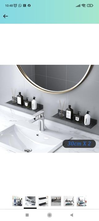 Estante negro para ducha