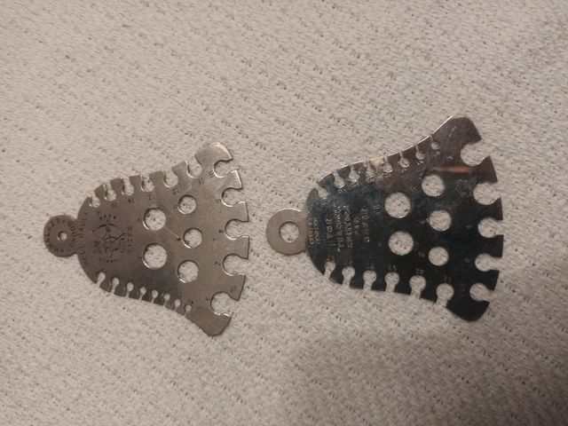 Calibrador hilo ganchillo vintage