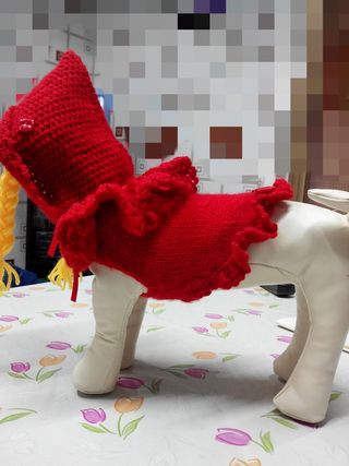 Vestito cane Cappuccetto Rosso Tg XS